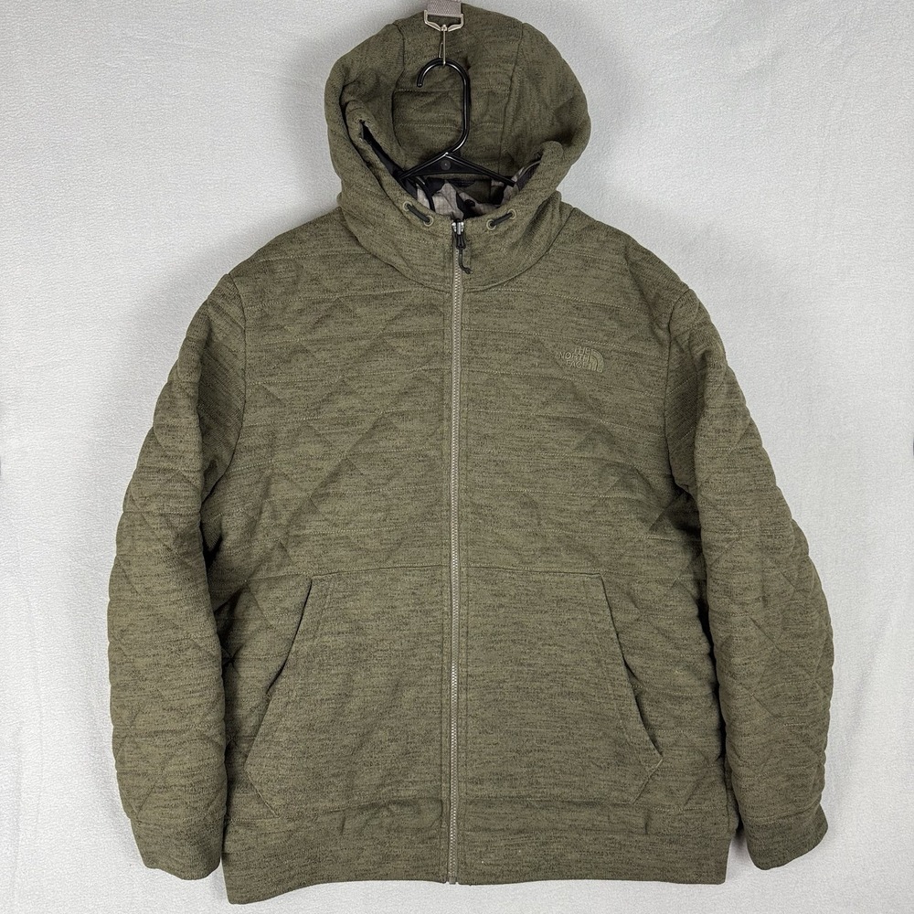 The North Face Camo Full Zip Up Reverse-able Jacket Mens 2XL Hiking Utility